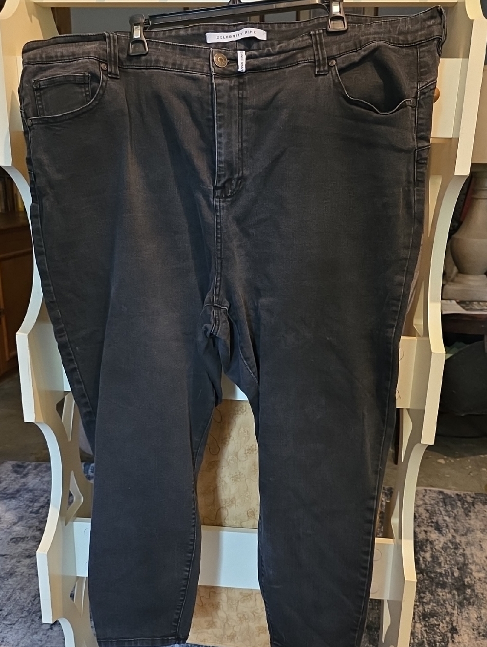 Celebrity Pink Women's Black Mid Rise Ankle Skinny Stretch Jeans